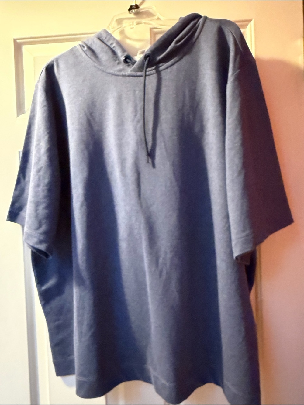 J. Jill Woman's Slate Blue Short-Sleeve Hooded Pullover